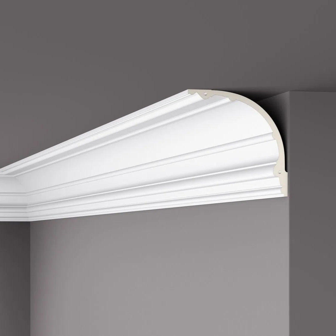 GENEVIA Z71 2.44M NMC Ceiling Coving on dark grey ceiling | DecorMania UK